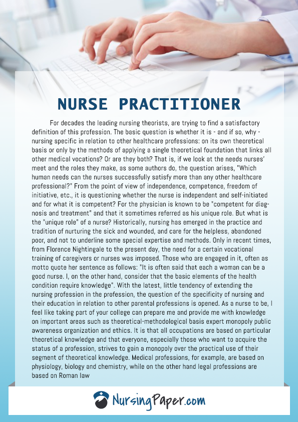 sample nurse practitioner entrance essay
