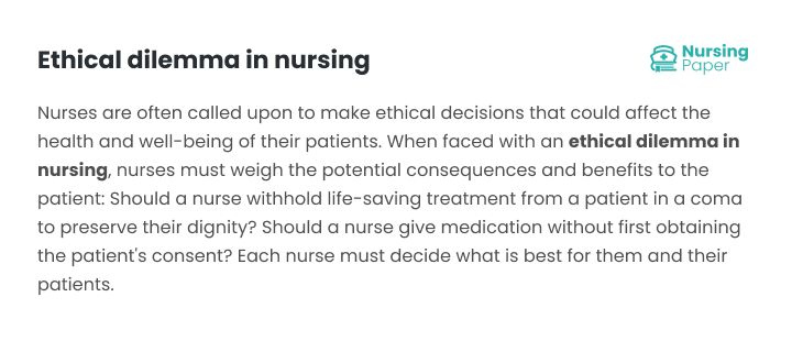 ethical dilemma in nursing