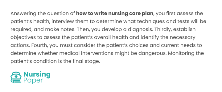 how to write nursing care plan
