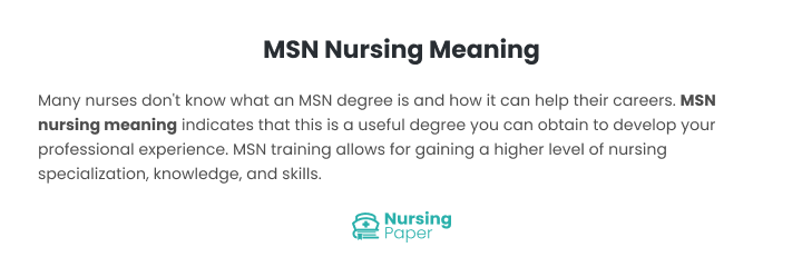 msn nursing meaning