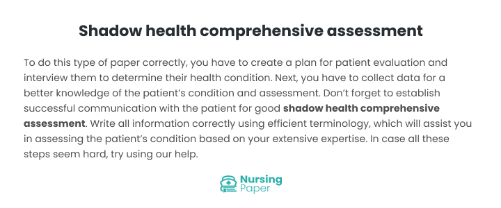 shadow health comprehensive assessment