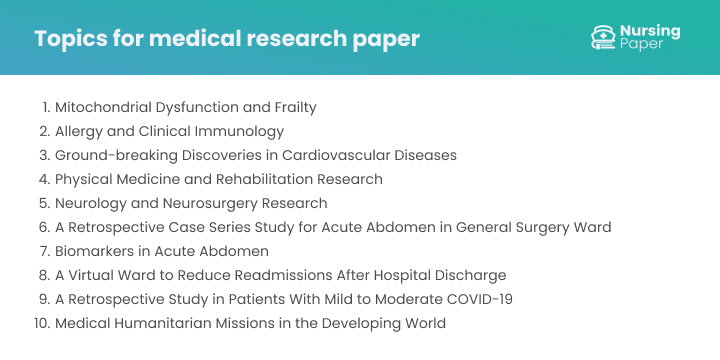 topics for medical research paper