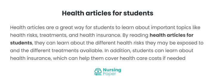 health articles for students