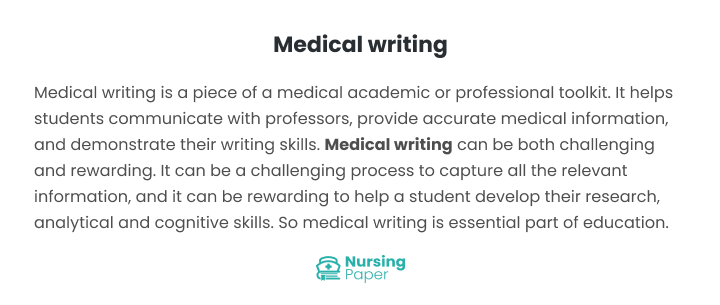 medical writing medical writing