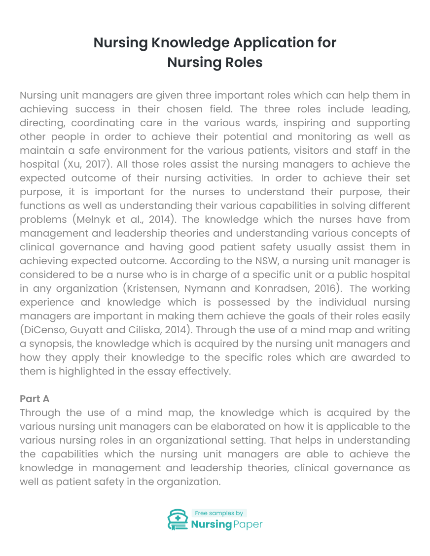 nursing knowledge examples nursing knowledge examples