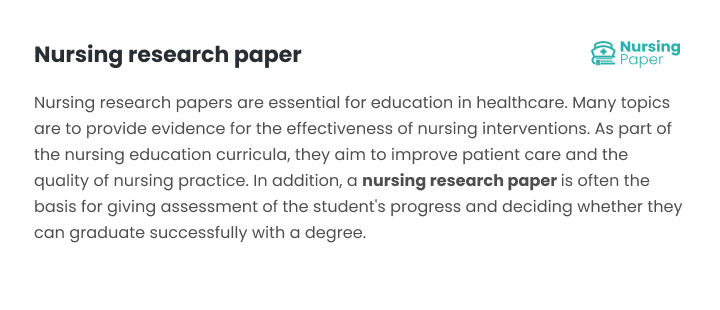 nursing research papers nursing research papers
