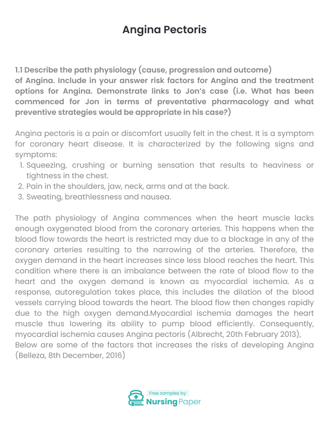 angina pectoris essay angina pectoris essay