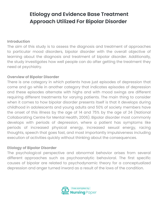 treatment bipolar disorder essay